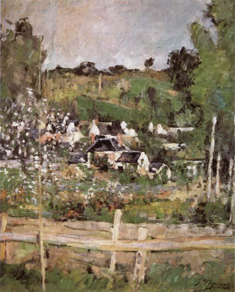 Paul Cezanne View of Auvers-sur-Oise-The Fence oil painting picture